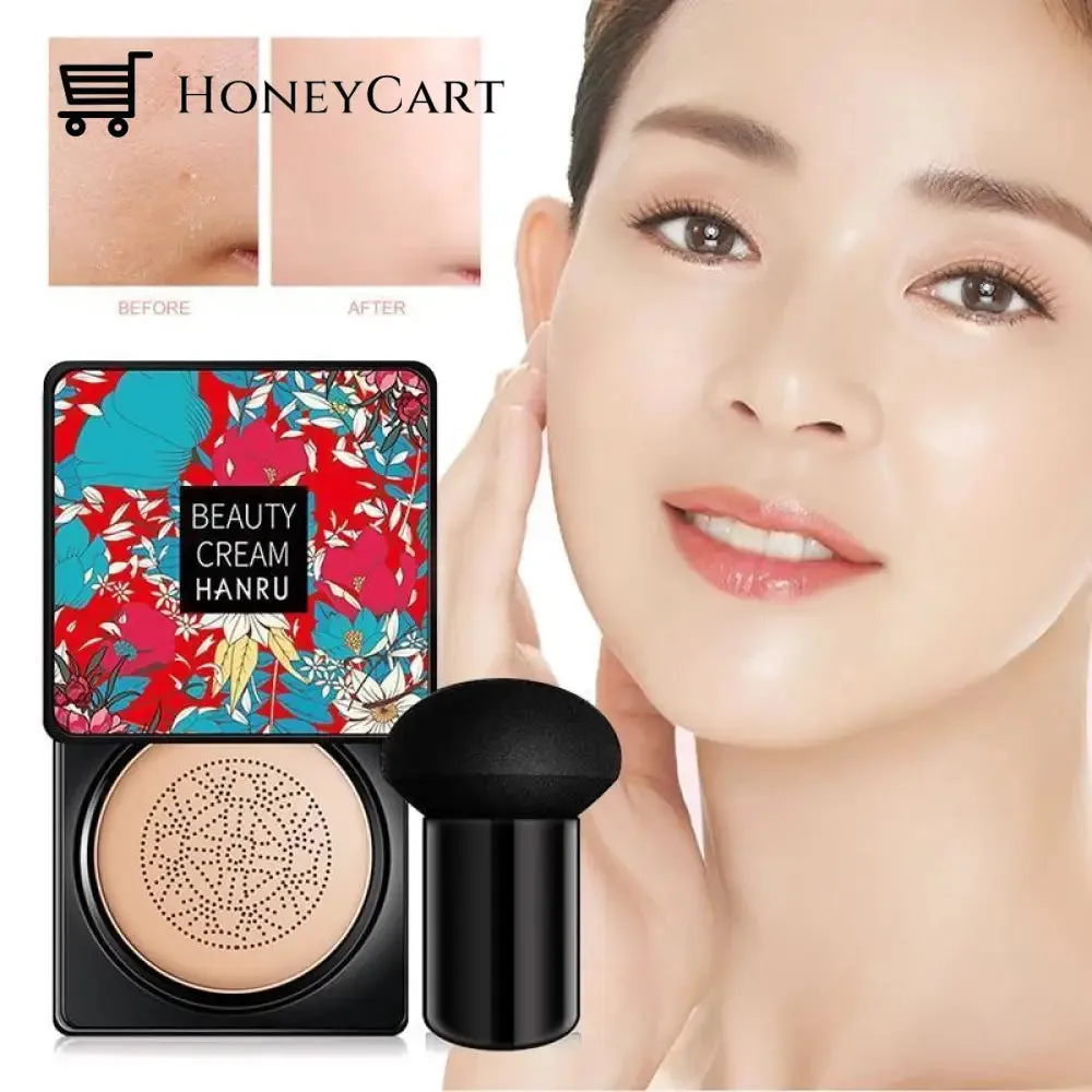 Air Cushion CC Cream Mushroom Head Foundation, Moisturizing BB Cream Makeup Long Lasting Matte Concealer