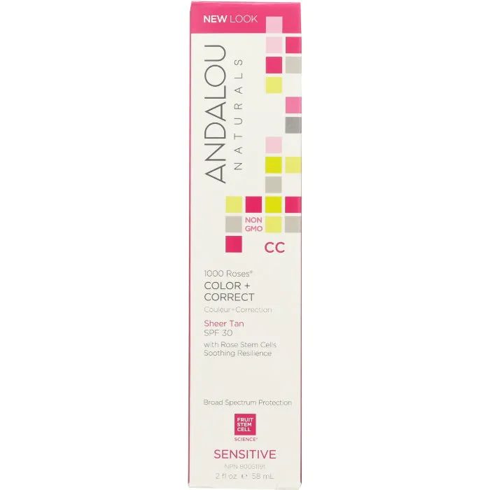 Andalou Naturals - Face CC Tan 1000 Roses SPF 30, 2 fl oz