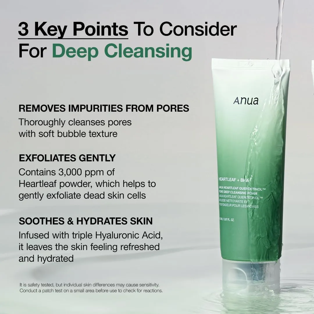 ANUA HEARTLEAF QUERCETINOL PORE DEEP CLEANSING FOAM