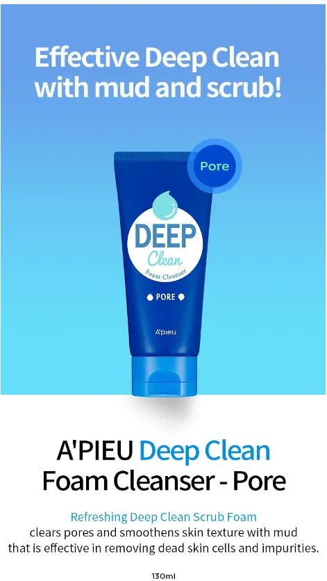 A'PIEU Deep Clean Foam Cleanser 130ml