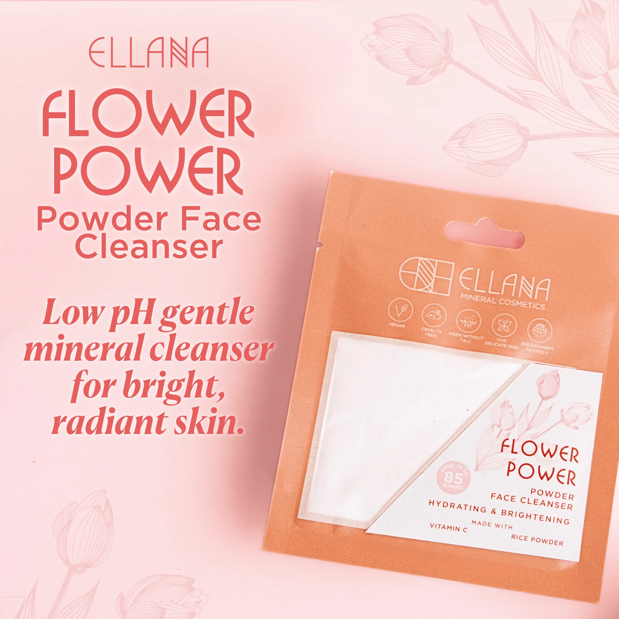 Flower Power Powder Face Cleanser with Jar | Hydrates and Brightens