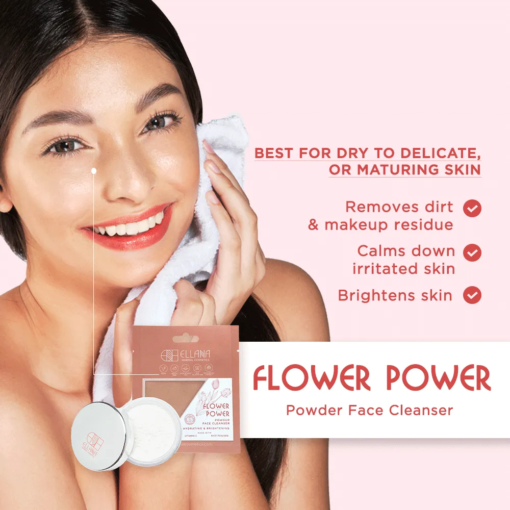 Flower Power Powder Face Cleanser with Jar | Hydrates and Brightens