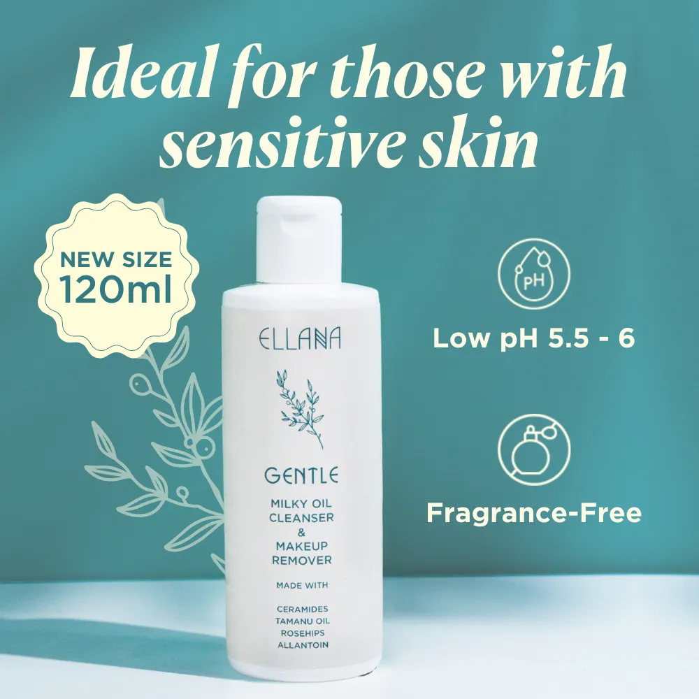 Gentle Milky Oil Cleanser & Makeup Remover made with Ceramides, Tamanu Oil, Rosehips, Allantoin