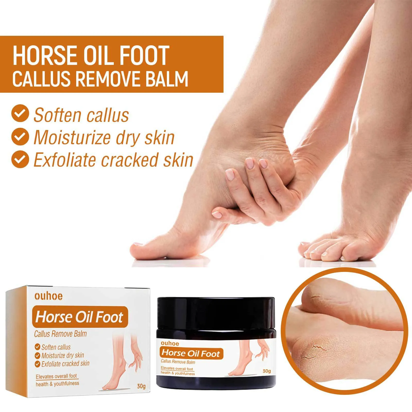 Horse Oil Foot Care Cream Repair Heel Dry Peeling Anti-chapping