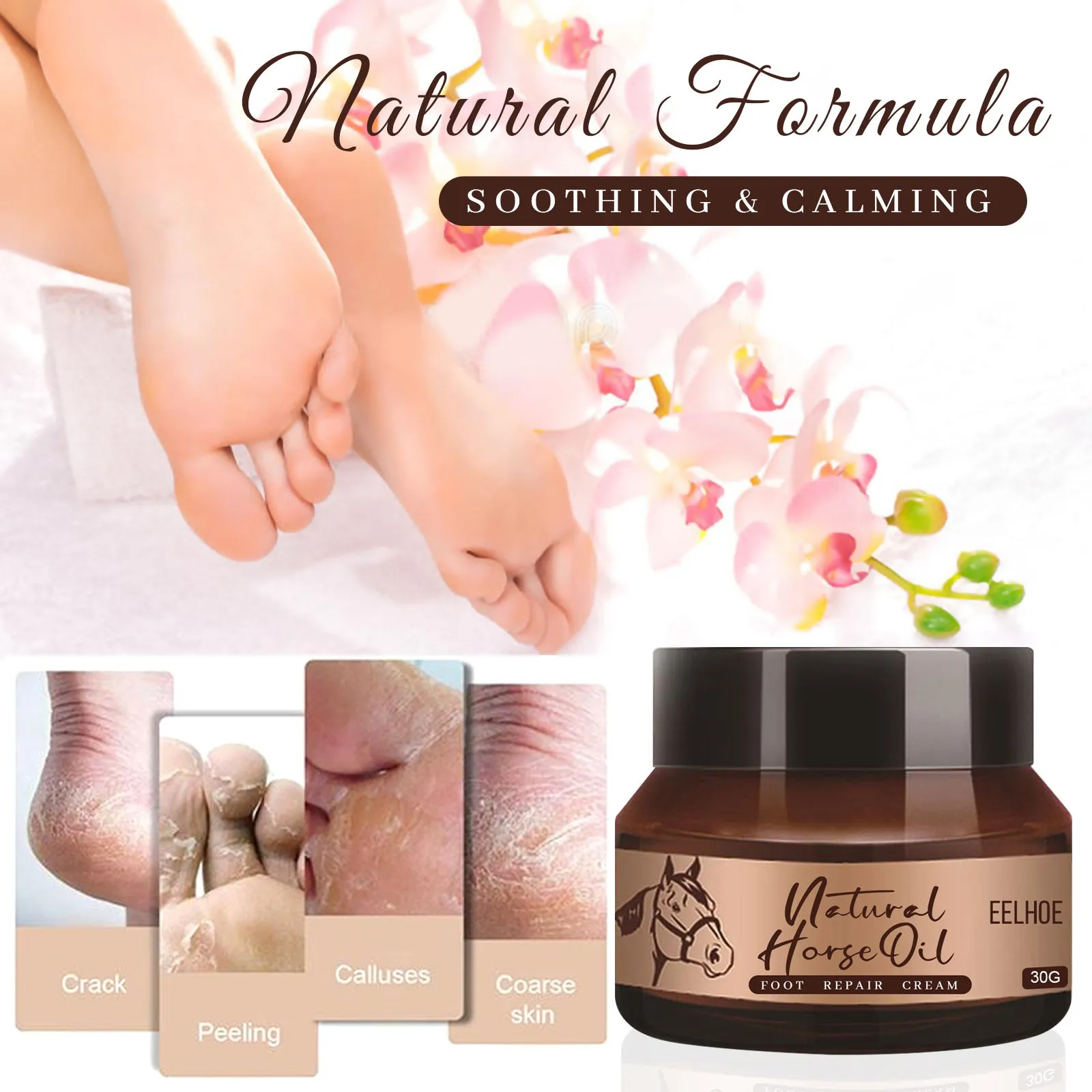 Horse Oil Foot Repair Cream For Dry And Peeling Feet