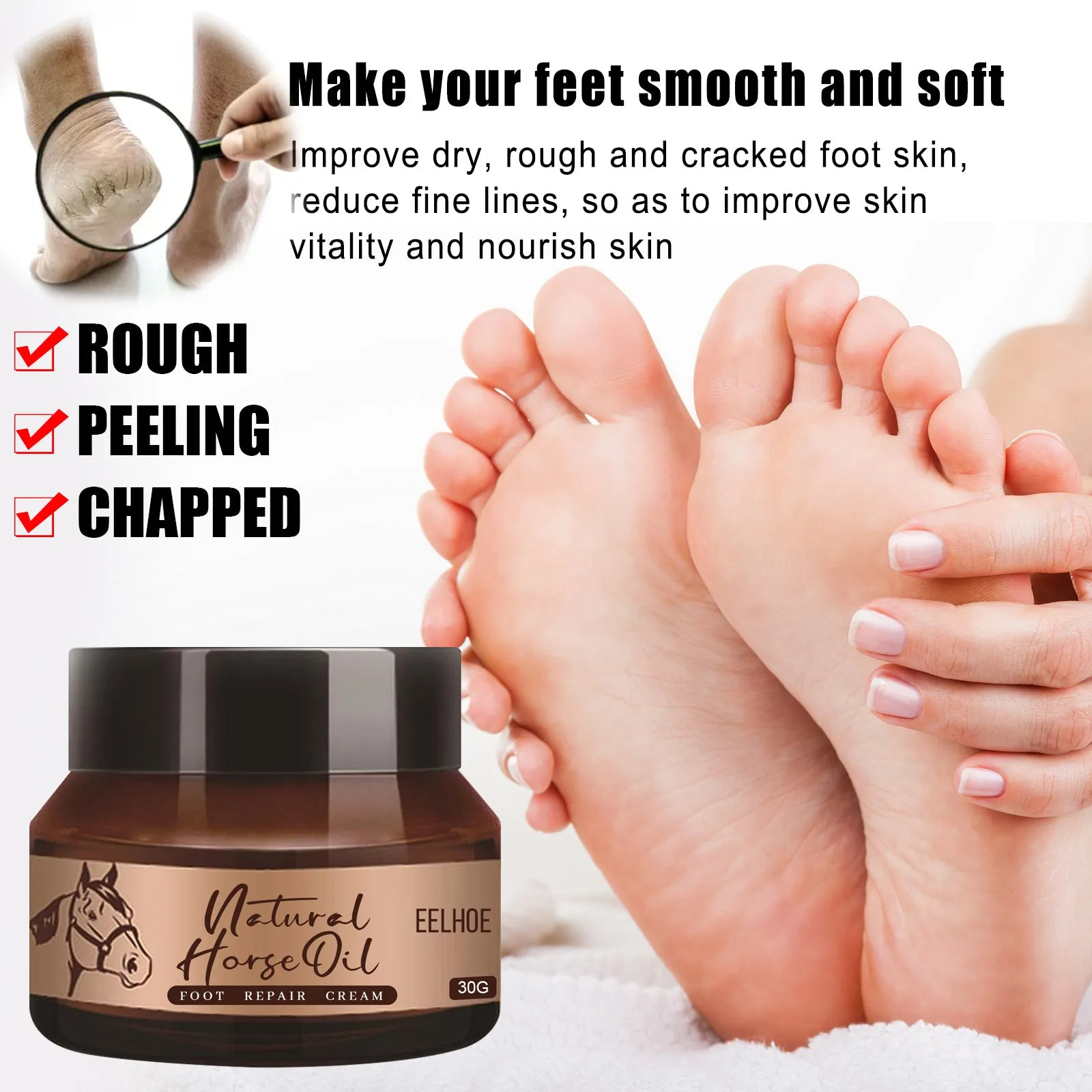 Horse Oil Foot Repair Cream For Dry And Peeling Feet