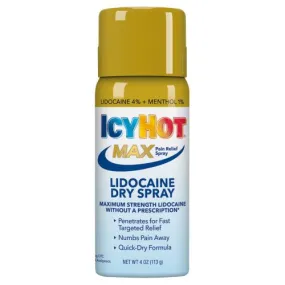 Icy Hot Max Strength Pain Relief Spray with Lidocaine Plus Menthol, 4 Oz