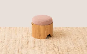 Kiko Stool Blush | Solid Oak Wood Stool for Living Room | Bedside Sitting Stool