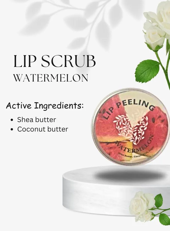 Soap&Friends Natural Watermelon Lip Scrub for Soft, Smooth Lips, 15ml