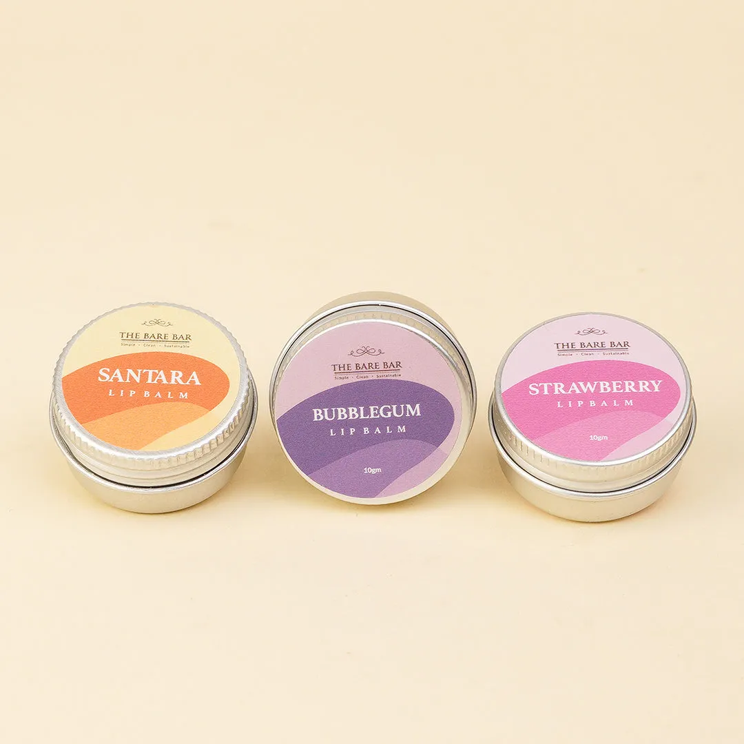 Strawberry, Santara & Bubble Gum Lip Balm Set